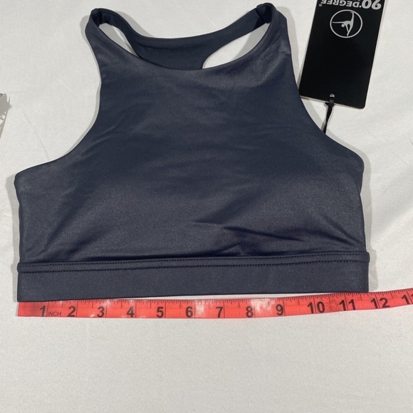 NWT 90 Degree by Reflex [ XS ] High Neck Sports Bra in Gunmetal‎ - Picture 10 of 12
